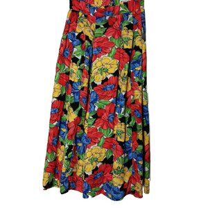 JH Collectibles Peties 4P Skirt Floral Black Yellow Red Blue Green Slim USA Made
